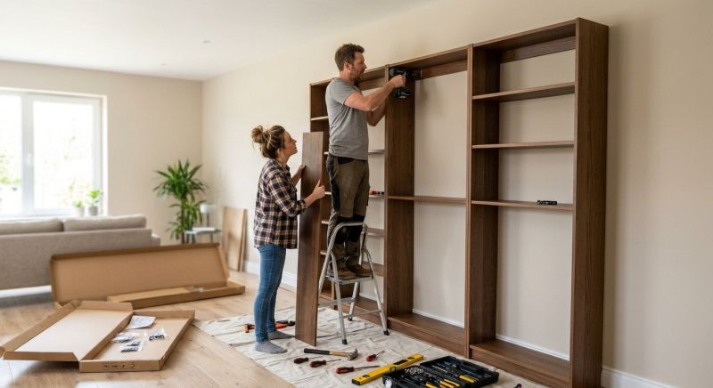 Built In Bookcase Installation in Fairfax, VA