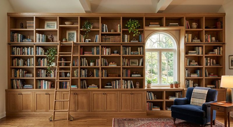 Custom Bookshelves Installation in Durham, NC
